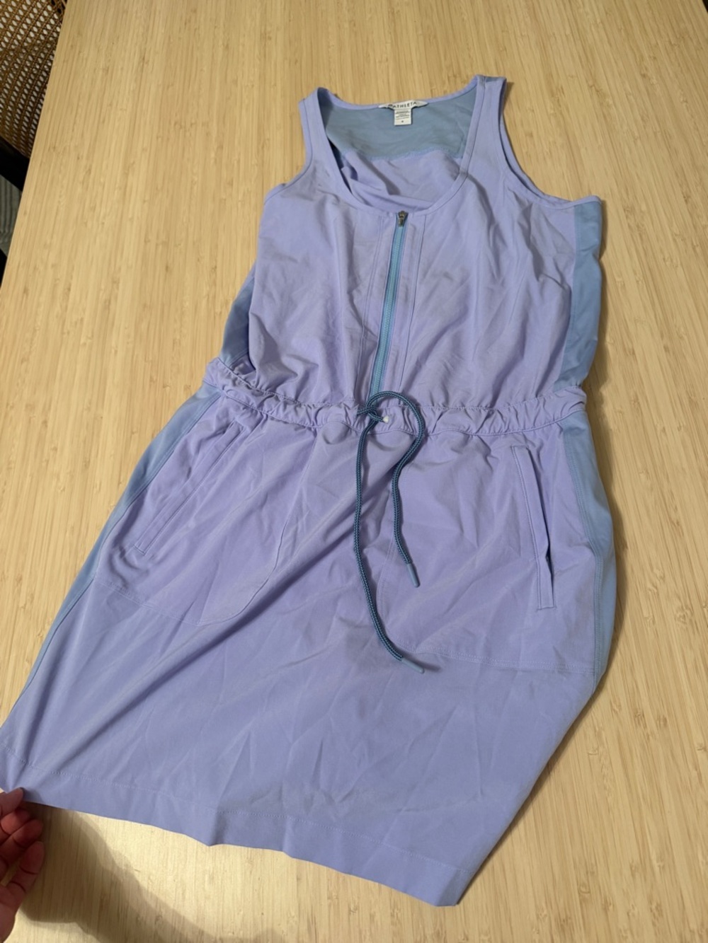 Athleta Casual Lavender Drawstring Tank Dress